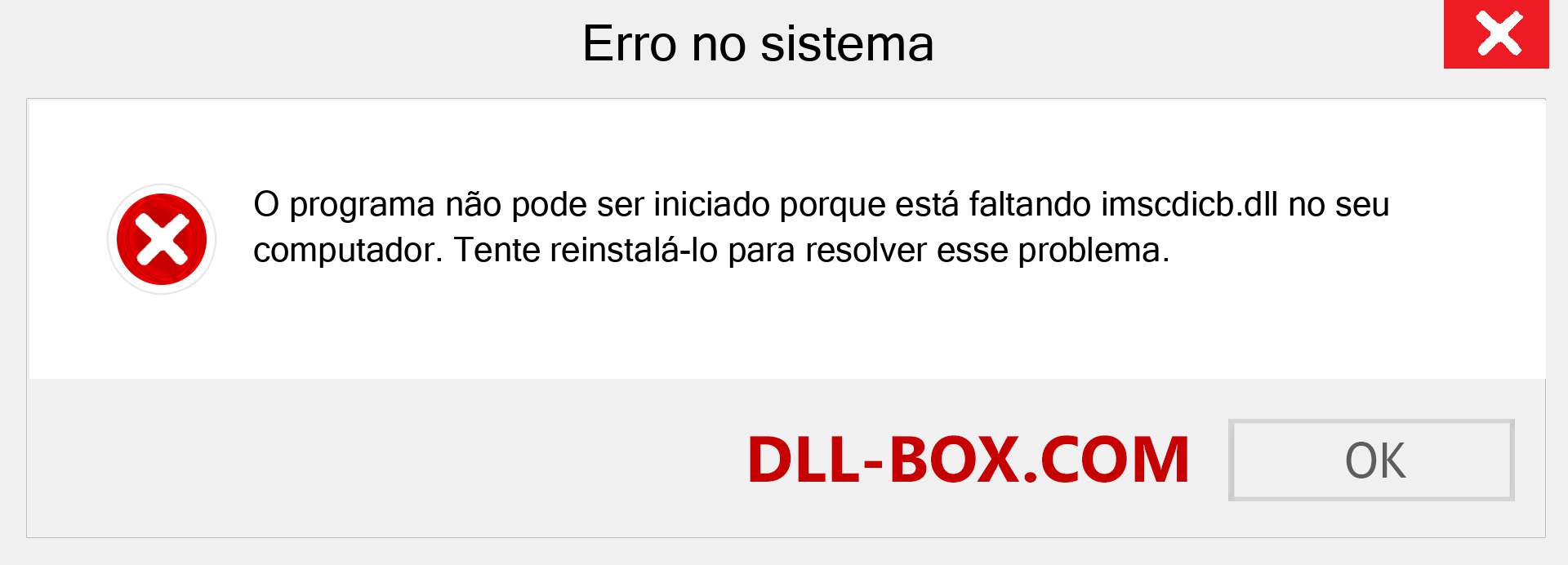 Arquivo imscdicb.dll ausente ?. Download para Windows 7, 8, 10 - Correção de erro ausente imscdicb dll no Windows, fotos, imagens