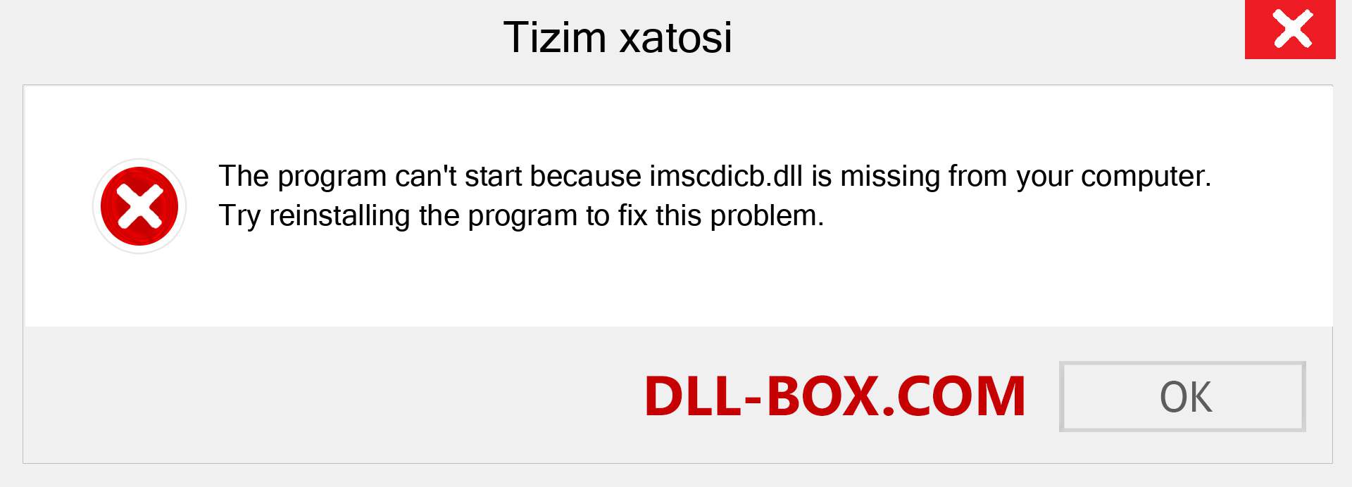 imscdicb.dll fayli yo'qolganmi?. Windows 7, 8, 10 uchun yuklab olish - Windowsda imscdicb dll etishmayotgan xatoni tuzating, rasmlar, rasmlar